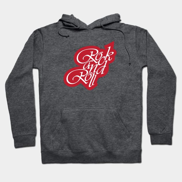 Rock And Roll Text Hoodie by TeeFusion-Hub